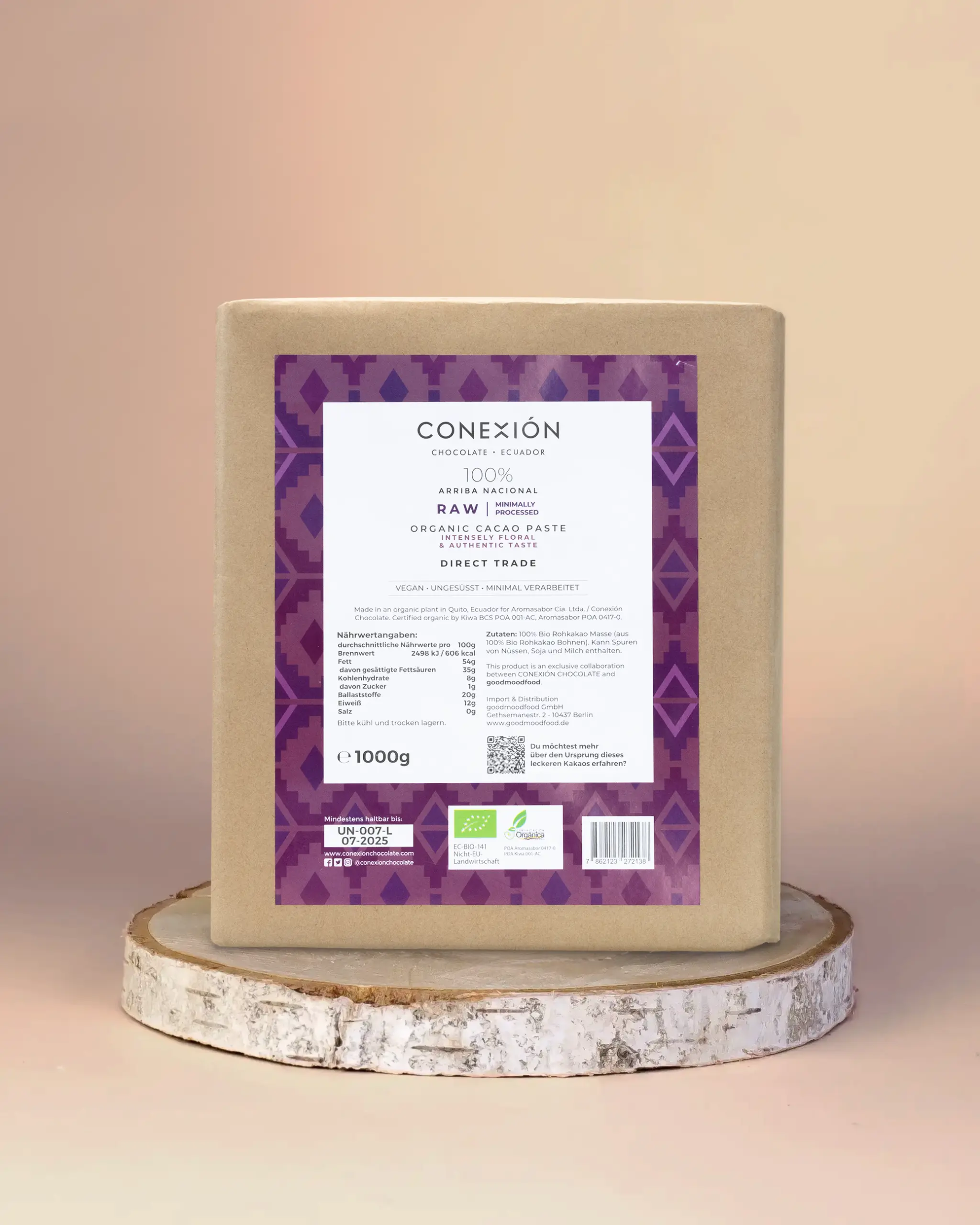 Produtbild Stilleben Rohkakao Masse aus Ecuador Conexion 1kg