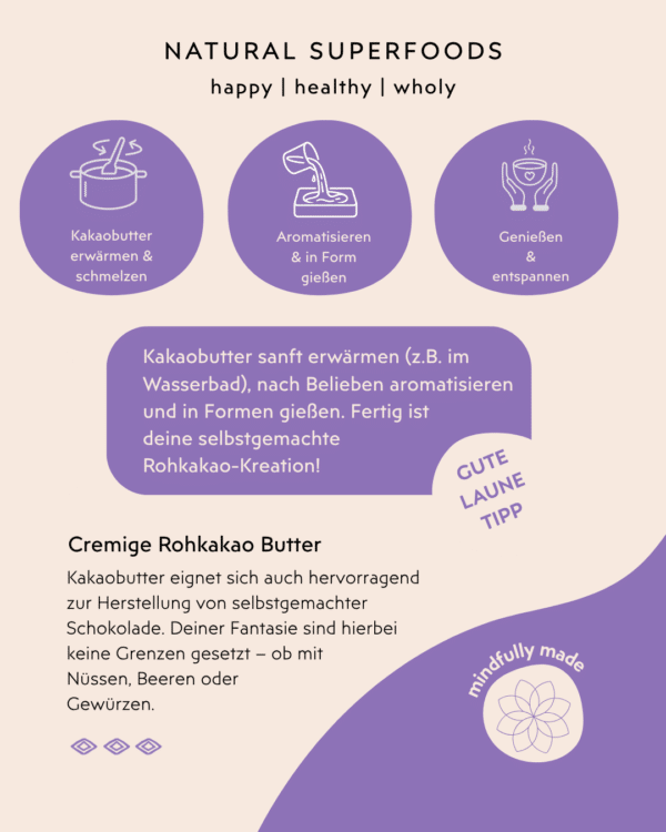 Rohkakaobutter Zutaten u. Inhaltsstoffe
