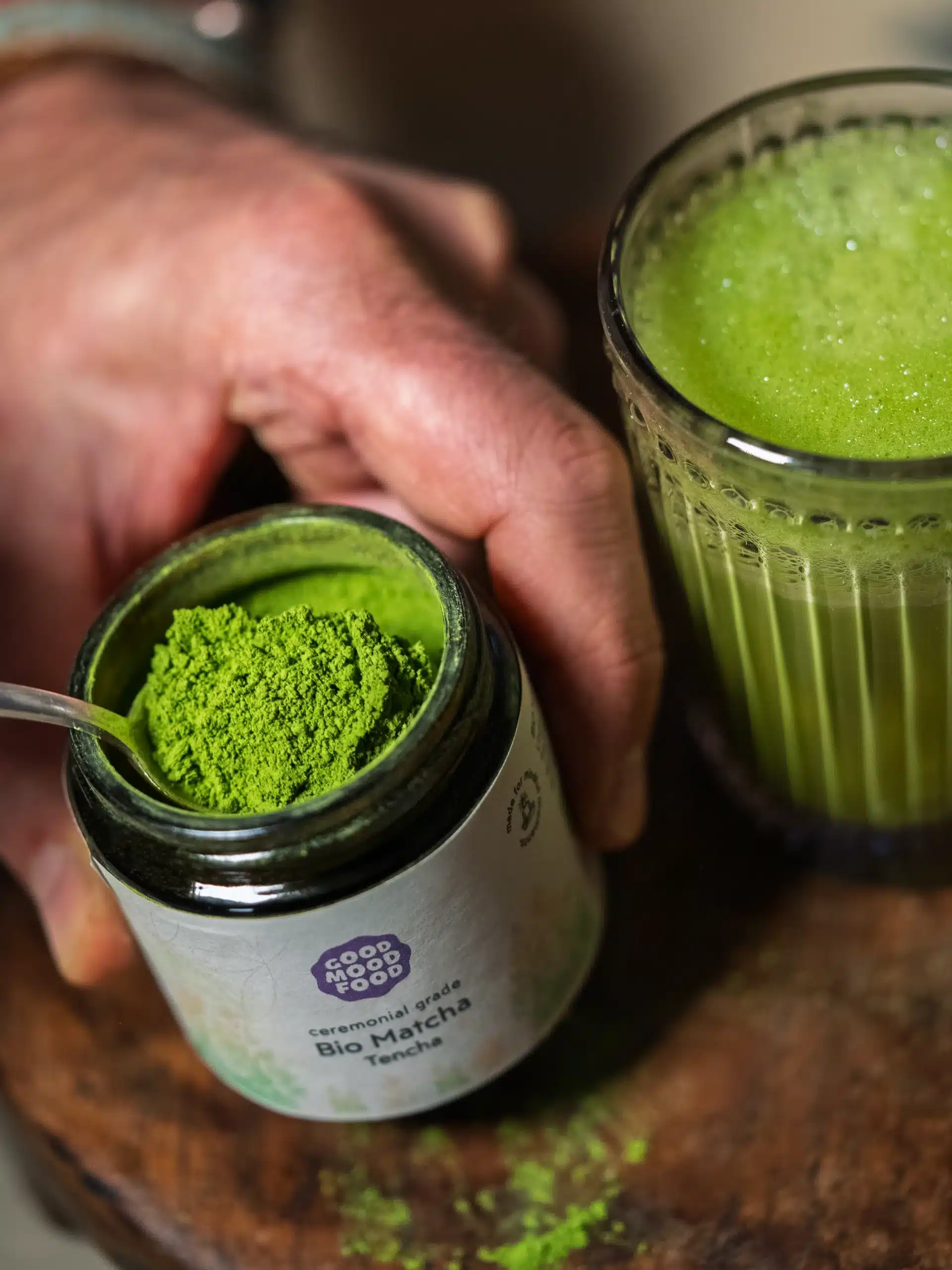 Moodbilder Matcha Pulver aus Japan Close Up