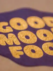 Geschenbox Detail goodmoodfood Logo Gold